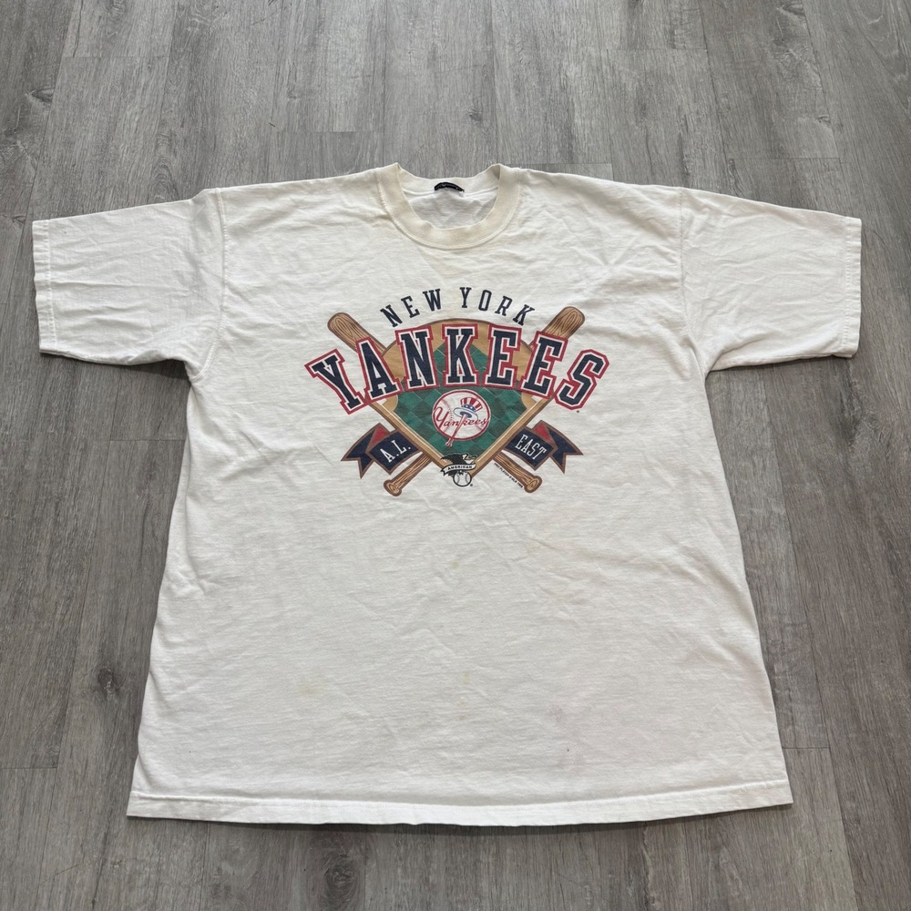 Vintage 1998 Pro Player New York Yankees MLB T-Shirt White Large XL 90s Baseball